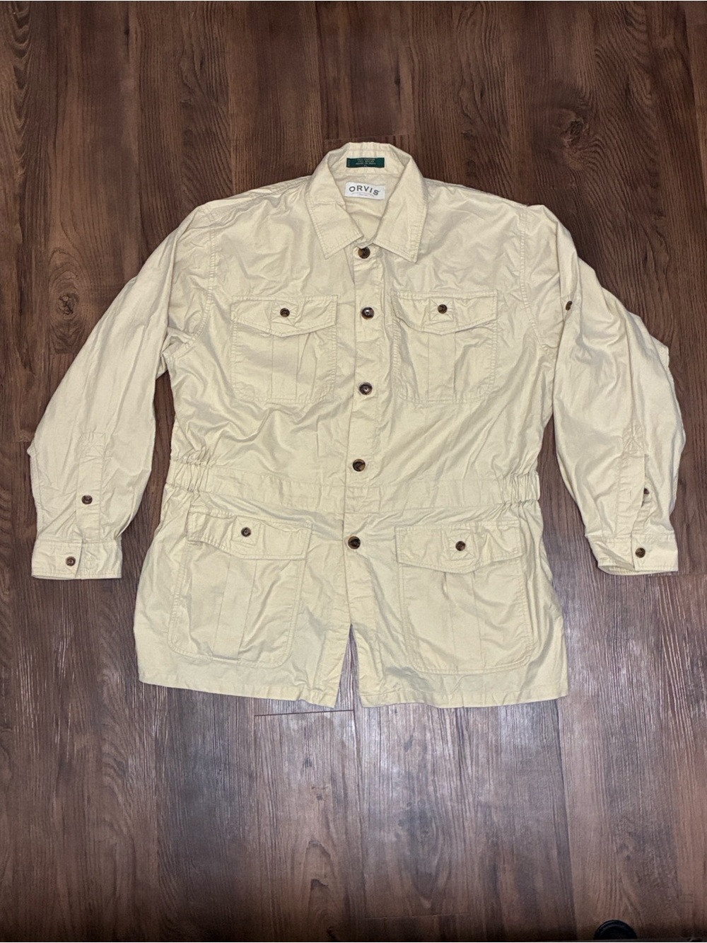 Orvis Men's Cream Field Safari Jacket - Lightweight Utility Coat Fishing (READ)